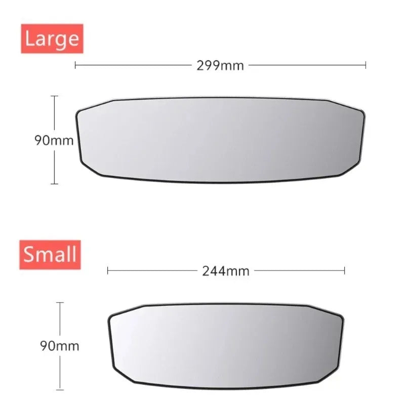 2 Size Big View Universal Car Mirror Interior Rearview Mirrors Auto Rear View Mirror Anti-Glare Curved Mirror Auto Accessories