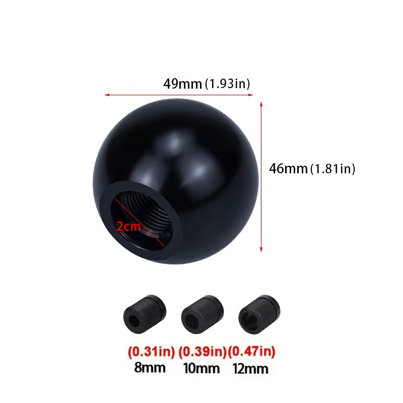 Universal Auto Shift Knob Aluminum Ball Gear Shift Knob with Screw Nut Manual Transmission Vehicles Interior Replacement Parts