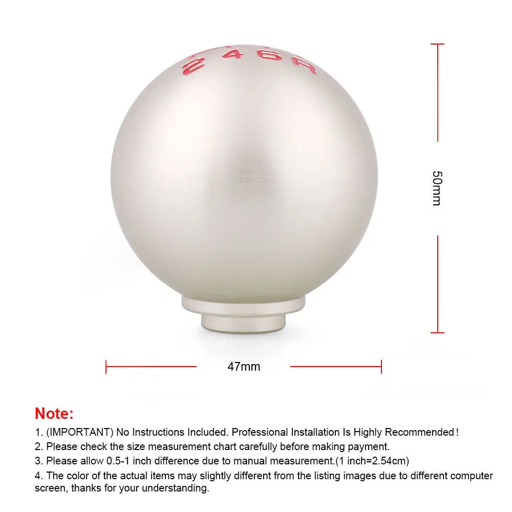 Aluminum 5/6 Speed JDM Ball Shape Shift Gear Knob M10*1.5 for Honda Fit Civic City FD2 FN2 EP3 TYPE R DC2 DC5 AP1 AP2 S2000 F20C