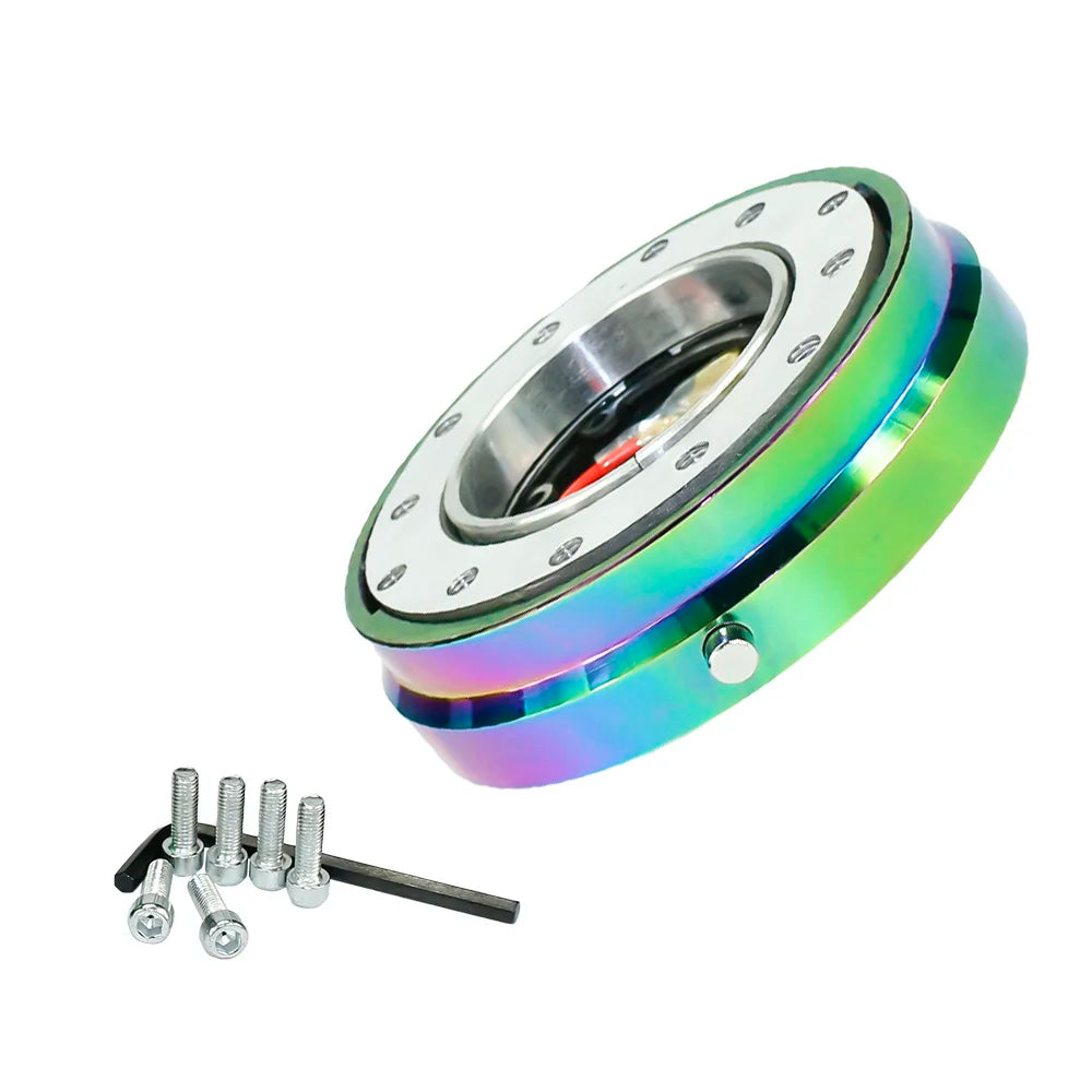 Thin Version 6 Hole Steering Wheel Quick Release Hub Adapter Snap off Boss Kit Sliver/ Purple/Blue/Golden/Black/Red/Neo