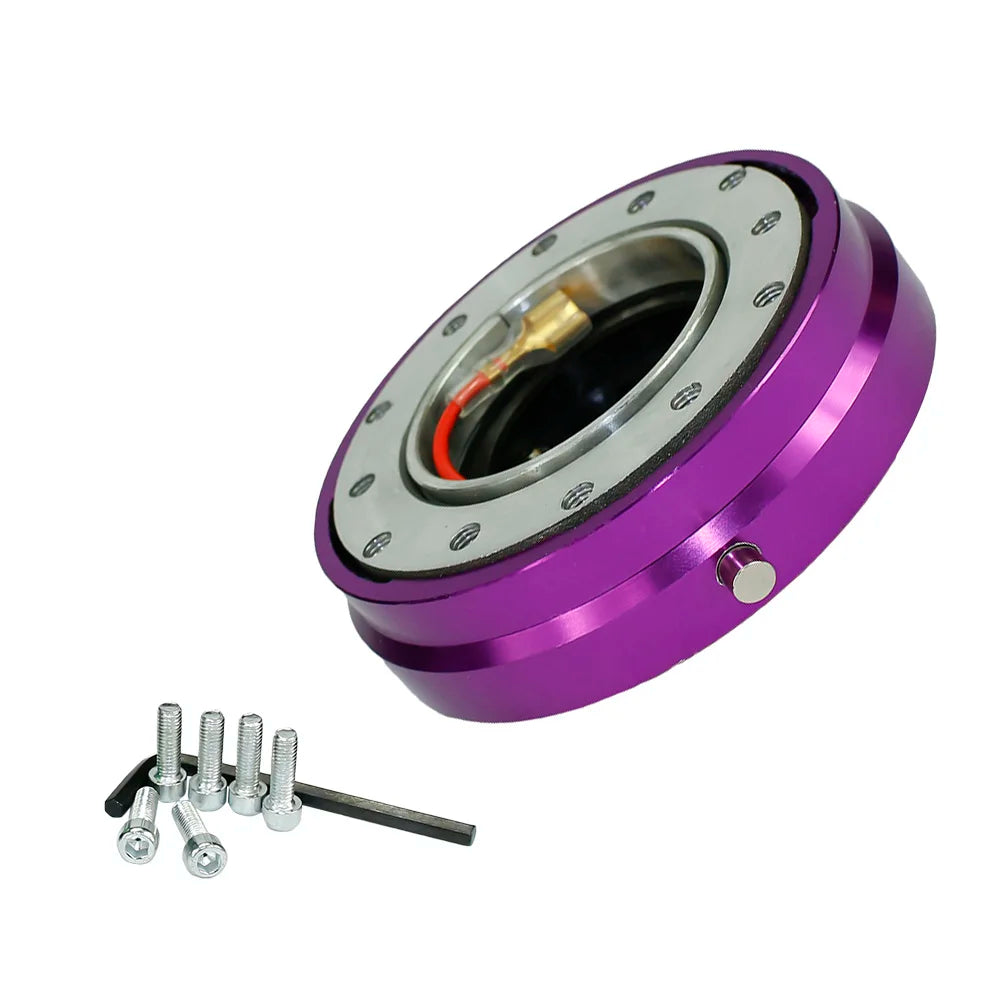 Thin Version 6 Hole Steering Wheel Quick Release Hub Adapter Snap off Boss Kit Sliver/ Purple/Blue/Golden/Black/Red/Neo