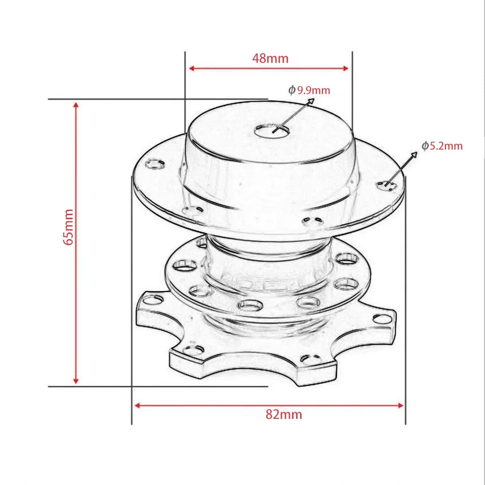 Universal 6 Hole Racing Steering Wheel Quick Release Hub Volante Quick Release Hub Adapter Removable Snap off Boss Kit