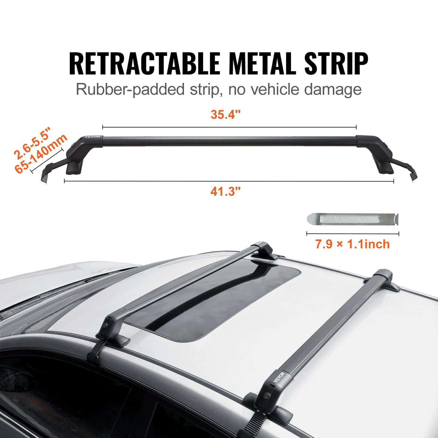 155Lbs Universal Roof Rack Cross Bars Aluminum Roof Rack Crossbars Adjustable Roof Crossbars with Lock for SUV & Vans