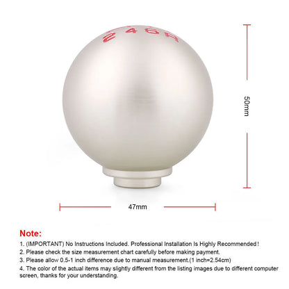Aluminum 5/6 Speed JDM Ball Shape Shift Gear Knob M10*1.5 for Honda Fit Civic City FD2 FN2 EP3 TYPE R DC2 DC5 AP1 AP2 S2000 F20C