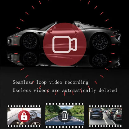 Car Front and Rear Dual Lens HD Night Vision 1080P Driving Recorder4 Inch Rear View Mirror Car Dvr, Car Recorder, Car Monitoring